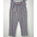 Anthropologie Pants & Jumpsuits | Anthropologie Hazelle Plaid Paperbag Waist Cropped Pants Women's Size 12 | Color: Blue/Red | Size: 12