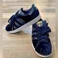 Adidas Shoes | Adidas Orignials Women's Size 8 1/2 Superstar Navy Fashion Velvet Sneakers | Color: Blue | Size: 8.5
