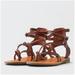 American Eagle Outfitters Shoes | American Eagle Womens Faux Leather Ankle Strappy Sandals Size 10 Thong Brown | Color: Brown | Size: 10