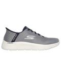 Skechers Men's Slip-ins: GO WALK Flex - New World Sneaker | Size 10.0 | Gray/Navy | Textile/Synthetic | Vegan | Machine Washable