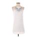 Trixxi Casual Dress - Shift High Neck Sleeveless: White Solid Dresses - Women's Size X-Small