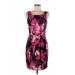 Bisou Bisou Casual Dress - Sheath: Black Floral Dresses - Women's Size 6