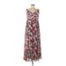Torrid Casual Dress - Midi V Neck Sleeveless: Pink Floral Dresses - Women's Size Medium Plus
