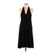 Cocktail Dress - Midi: Black Solid Dresses - Women's Size Medium