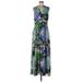 Vince Camuto Casual Dress - Maxi: Green Tropical Dresses - Women's Size 10