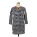 Crown & Ivy Casual Dress - Mini High Neck 3/4 sleeves: Blue Dresses - Women's Size X-Large