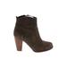 Joie Ankle Boots: Brown Solid Shoes - Women's Size 38 - Almond Toe