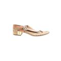 MICHAEL Michael Kors Sandals: Slip-on Chunky Heel Casual Gold Solid Shoes - Women's Size 7 - Open Toe