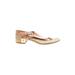 MICHAEL Michael Kors Sandals: Slip-on Chunky Heel Casual Gold Solid Shoes - Women's Size 7 - Open Toe