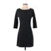 Express Cocktail Dress - Sweater Dress: Black Tweed Dresses - Women's Size Small