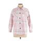 Anna Cai Denim Jacket: Below Hip Pink Plaid Jackets & Outerwear - Women's Size Medium