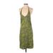 J.Crew Casual Dress - Sheath Plunge Sleeveless: Green Color Block Dresses - Women's Size 4