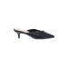 A New Day Heels: Slip-on Kitten Heel Minimalist Black Print Shoes - Women's Size 6 1/2 - Pointed Toe