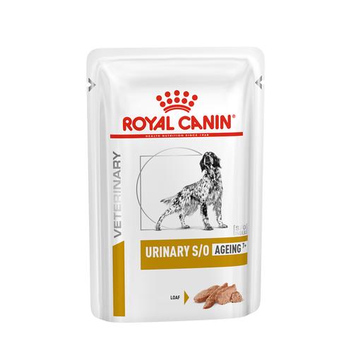 24x 85g Royal Canin Veterinary Canine Urinary S/O Ageing 7+ Mousse Hundefutter nass