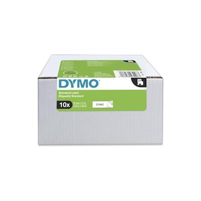 DYMO Original D1 Schriftband für Labelmanager, Vorteilspack 10 Stück 9mm breite 7m Länge schwarz auf weiß 2093096