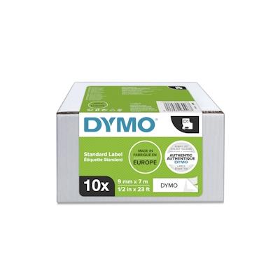 DYMO Original D1 Schriftband für Labelmanager, Vorteilspack 10 Stück 9mm breite 7m Länge schwarz auf weiß 2093096 Image