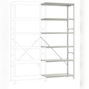 Mittelschweres Fachboden-Steckregal Anbauregal mit 6 Stahlböden, HxBxT = 2500 x 1000 x 400 mm Image