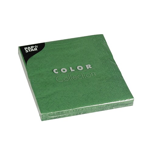 Papstar 15 X 20 Servietten, 3-lagig 1/4-Falz 33 cm x 33 cm dunkelgrün Image