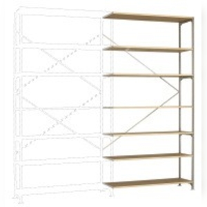 Großfach-Steckregal Anbauregal mit 7 Holzverbundböden, HxBxT = 3000 x 1500 x 1000 mm Image