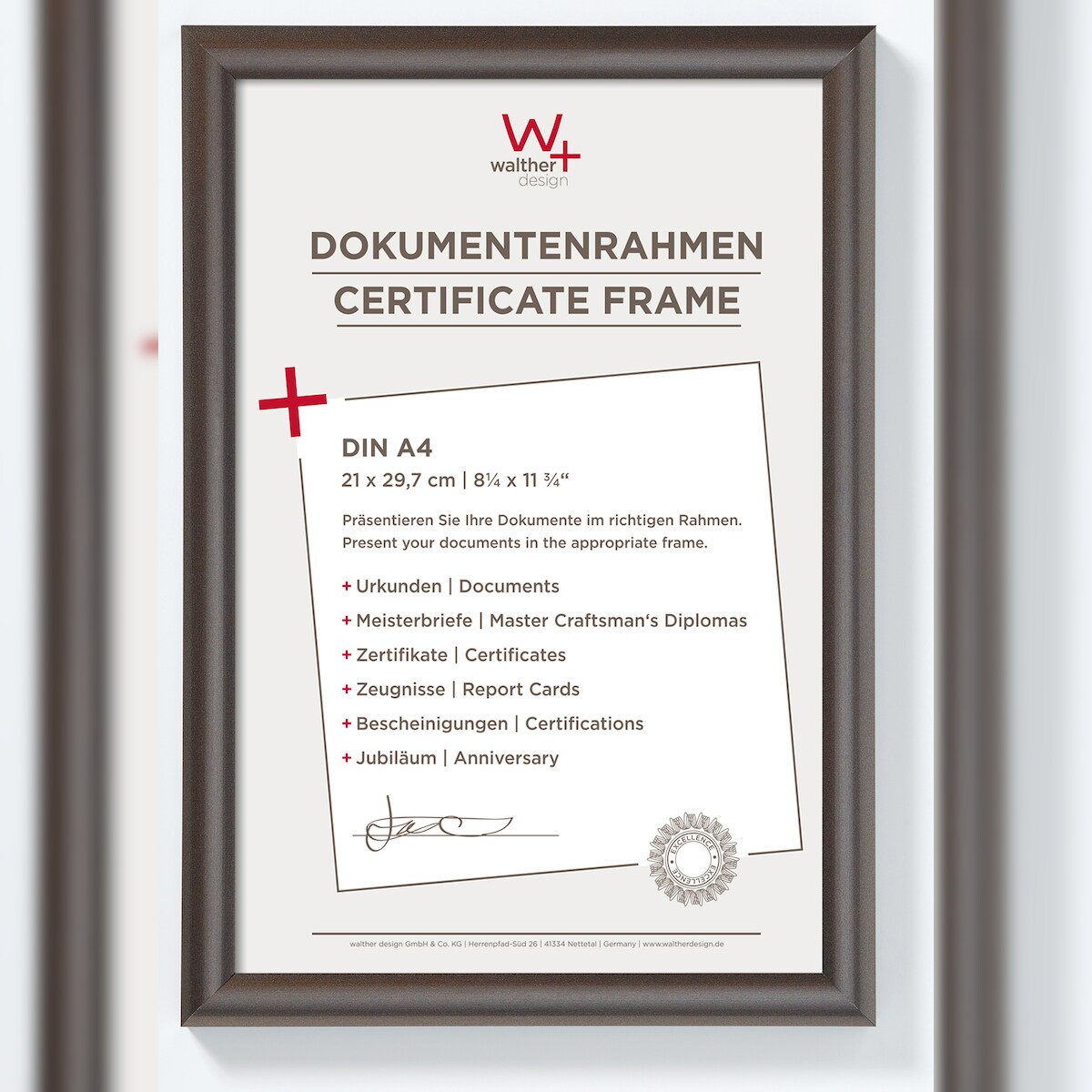 walther + design Trendstyle Kunststoff Bilderrahmen, stahl, 21 x 29,7 cm Image