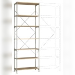 Schweres Fachboden-Steckregal Grundregal mit 7 Holzverbundböden, HxBxT = 3000 x 1030 x 800 mm Image