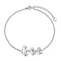 Animal Anklet for Women 925 Sterling Silver Ankle Bracelet for Girls Adjustable Beach Foot Chain Charm Family Jewelry Birthday Christmas Gifts, 9+1.5 Inch, 925 Sterling Silver, 925 sterling silver