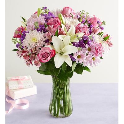 1-800-Flowers Flower Delivery Love You Mom Double Bouquet W/ Clear Vase