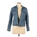 Jones New York Sport Denim Jacket: Short Blue Print Jackets & Outerwear - Women's Size Medium