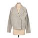 M Magaschoni Blazer Jacket: Below Hip Gray Print Jackets & Outerwear - Women's Size Small