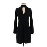 White House Black Market Casual Dress - Sweater Dress Turtleneck Long Sleeve: Black Dresses - Women's Size 0 Petite
