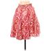 Banana Republic Formal A-Line Skirt Knee Length: Red Tropical Bottoms - Women's Size X-Small