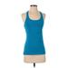 Calvin Klein Performance Active Tank Top: Blue Solid Activewear - Women's Size Small