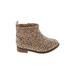 Cat & Jack Ankle Boots: Tan Animal Print Shoes - Kids Girl's Size 6