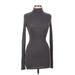 Brandy Melville Casual Dress - Mini Turtleneck Long sleeves: Gray Dresses