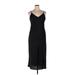 Banana Republic Factory Store Casual Dress - Slip dress V-Neck Sleeveless: Black Solid Dresses - Women's Size 14