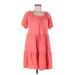 Gap Casual Dress - A-Line Scoop Neck Short sleeves: Pink Print Dresses - Women's Size Medium