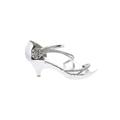 Delicacy Heels: Slip-on Kitten Heel Formal Silver Shoes - Women's Size 10 - Open Toe
