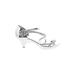 Delicacy Heels: Slip-on Kitten Heel Formal Silver Shoes - Women's Size 10 - Open Toe