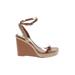 Dolce Vita Wedges: Brown Print Shoes - Women's Size 8 1/2 - Open Toe