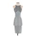 Zara Casual Dress - Bodycon: Silver Grid Dresses - Women's Size X-Small