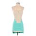 Nasty Gal Inc. Cocktail Dress - Mini Open Neckline Sleeveless: Teal Solid Dresses - Women's Size Small