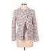 Zara Basic Jacket: Below Hip Burgundy Plaid Jackets & Outerwear - Women's Size X-Small