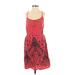 Free People Casual Dress - Mini Scoop Neck Sleeveless: Red Dresses - Women's Size 4