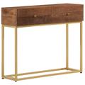 vidaXL Table console 90x30x76 cm bois massif de manguier et fer