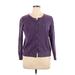 Croft & Barrow Cardigan Sweater: Purple Solid Sweaters & Sweatshirts - Women's Size X-Large