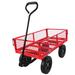 3.5 cu.ft. Steel Garden Cart, Utility Tools Cart Wagon Cart with 10'' Solid Tires and Removable Sides