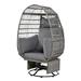 Outdoor Rattan Swivel Chair with Cushions and Rocking Function