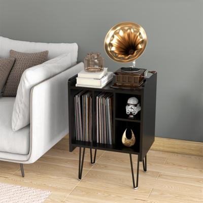 Four-Compartment Record Rack With Usb Port