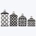 Love Happy Creations LLC Ceramic/Porcelain Canister - Set of 4 in Black/White | 10.45 H x 5 W in | Wayfair 10074