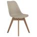 Padded Side Chair,Dining Chair with Wooden Legs (Set of 2)